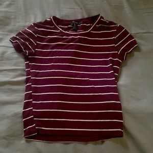 Forever 21 striped red and white half cropped top